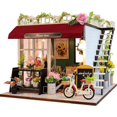 New DIY Wooden Dollhouse Miniature Furniture With LED Kits Villa Model Doll Houses Assemble Toys for Child Birthday Gift Casa