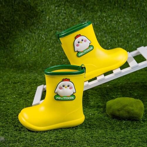 Fashion Toddler Infant Baby Boys Girls Cartoon PVC Rubber Waterproof Water Shoes Children Non-slip Breathable Rain Boots#g4