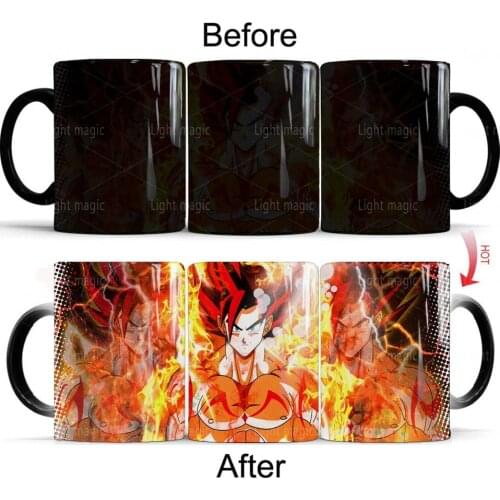 Cartoon Fire Red Hair Man Coffee Mug 11oz Magic Ceramic Color Changing Mugs Cup Anime lovers Gift Cup
