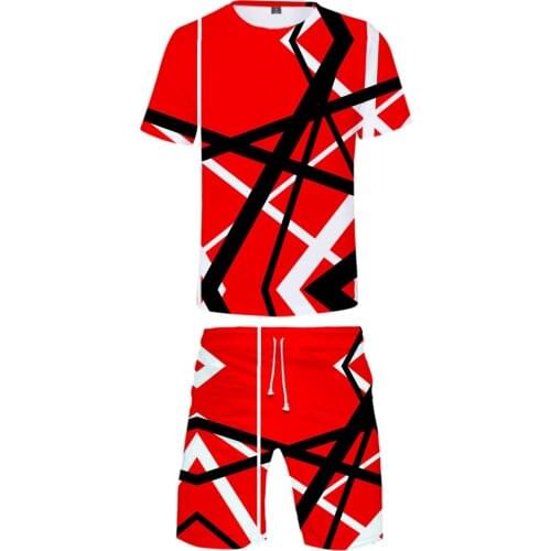 2021 Hot Sale Eddie Van Halen Men/Women 2 Set Summer Popular Casual Fashion High Street T-shirt Shirt+Short Pants Sets