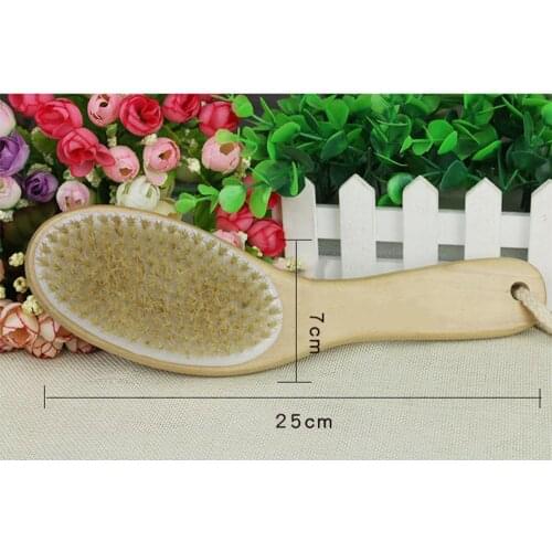 Natural Bristle Body Soft Massage Brush With A Long Handle Massager For Bath Back Brushes Shower Cellulite Dry Brushing Tools
