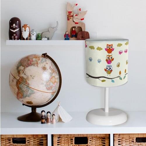 Children Room Night light Table Top Lamps football soccer ball astroturf sports orange red star red lampshade