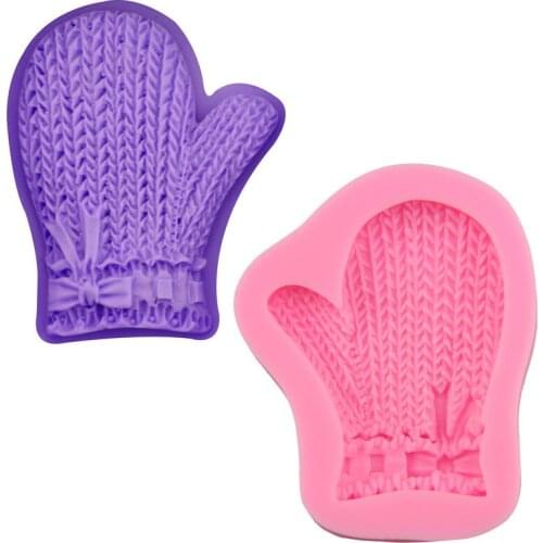 New Christmas gloves 3D silicone cake mold chocolate gumpaste mold biscuit decoration mold baking tools