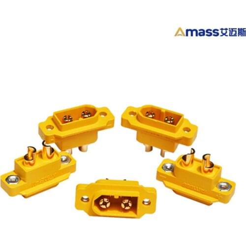 Original AMASS XT60E-M XT60E1-M Fixed XT60 Male Plug Connector for RC Model Airplane Helicopter FPV Racing Drone Vehicles DIY