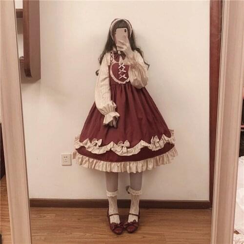 Olita dress elegant lolita falbala stand victorian dress lace bowknot gothic dress kawaii girl gothic lolita loli cos lolita op