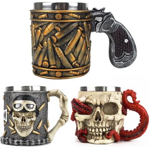 Devoured Octopus Skull Tankard 304 Stainless Steel Inner Tea Coffee Beer Kraken Skull Mug Cup BEST Halloween Birthday Gift 400ml