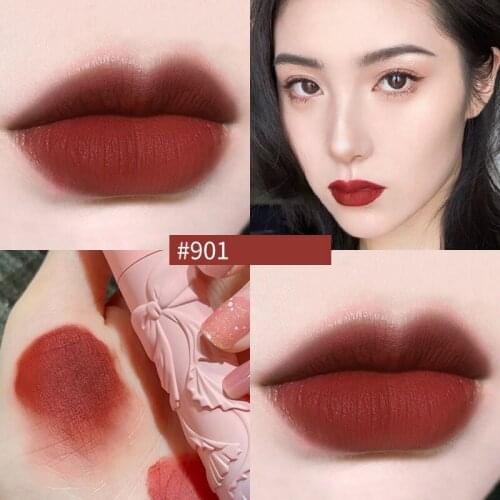 Embossed Tube Lip Gloss Matte Velvet Fog Surface Lasting Not Easy To Fade Not Dry Private Label Vegan Lipstick Makeup Cosmetics