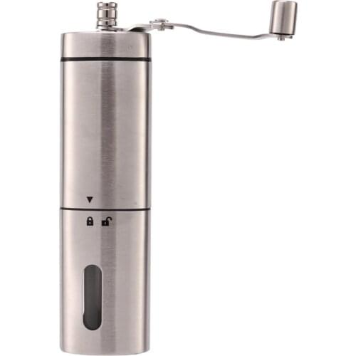 Manual Coffee Grinder- Hand Conical Coffee Bean Grinder With Ceramic Mechanism By Flafster Kitchen- Portable Stainless Steel Bur