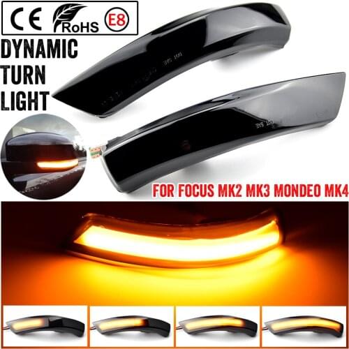 2pcs Dynamic Turn Signal Light LED Side Wing Rearview Mirror Indicator Blinker Light For Ford Focus 2 3 Mk2 Mk3 Mondeo Mk4