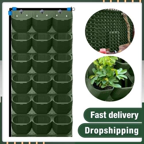 Vertical Garden Flower Pot Self Watering Plant Pot Plastic Wall Hanging Planter Holder Ring Wall Vase Garden Accessories