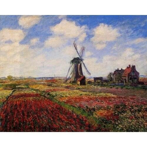 Windmill in flowers - Claude Monet oil paintings of top quality