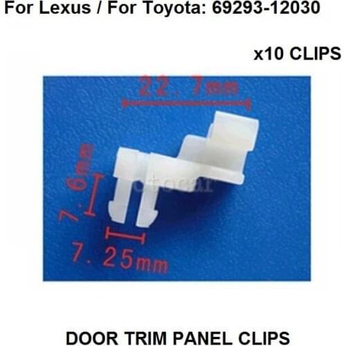 X10pcs OEM Nylon Door Lock Right 5mm Rod Size Clips 7.5mm Hose 69293-12030 for Toyota / for Lexus New