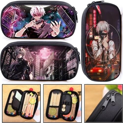 Japan Anime Tokyo Ghoul fashion Pencil Box Cosmetic Cases Teenage Pen Bag Woman Makeup Bags Student School Supplies best gift