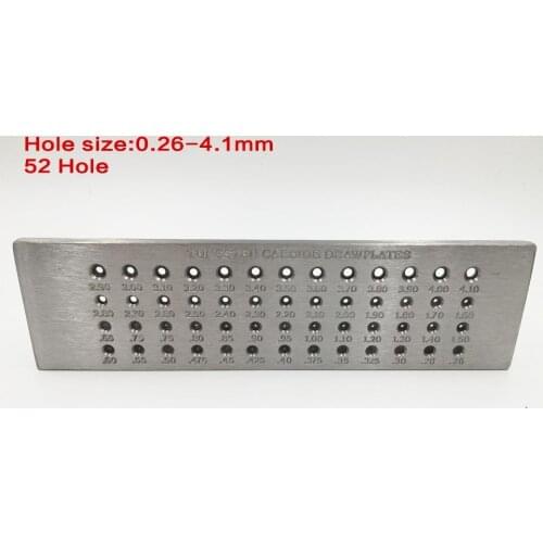 Jeweler Cheap 52 Holes Round shape 0.26-4.10mm Tungsten Carbide Wire Drawplate for Jewelry steel drawplates jewellers draw plate