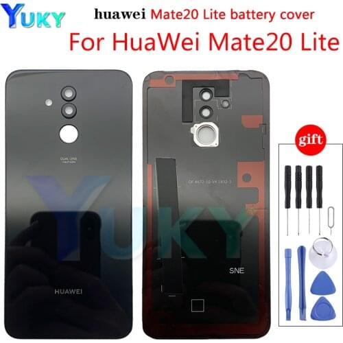 New For Huawei Mate 20 Lite Battery Cover Back Glass Panel Rear Door Housing Case Mate 20Lite Battery Cover 20 Lite Replace