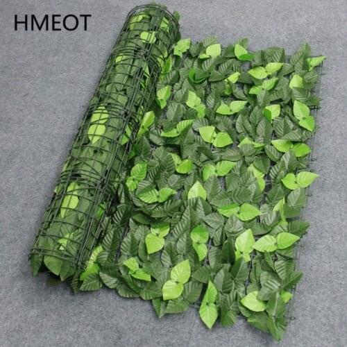 UV Protection Artificial Balcony Green Leaf Fence Roll Up Panel Ivy Privacy Garden Fence Backyard Home Decor Rattan Plants Wall