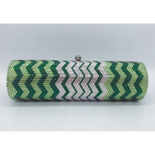 Female Green Pink Evening Clutch Bag Glitter Wedding Bridal Purse 100% Handmade Women Shoulder Bags Handbags Lady Minaudiere Bag