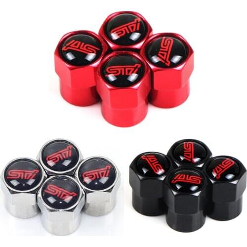 4pcs Car Styling Decor Logo Case For Subaru STI Impreza Forester Tribeca XV BRZ Emblems Accessories Auto Caps Badge