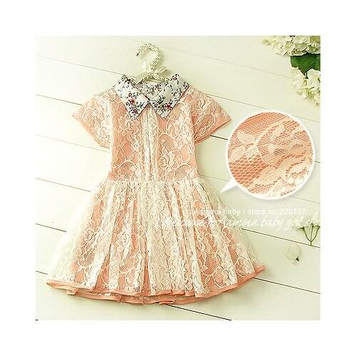 [Aamina] Vintage summer baby girls dresses, lace kids dresses for girls clothes wholesale children clothing 5pcs/lot #1265