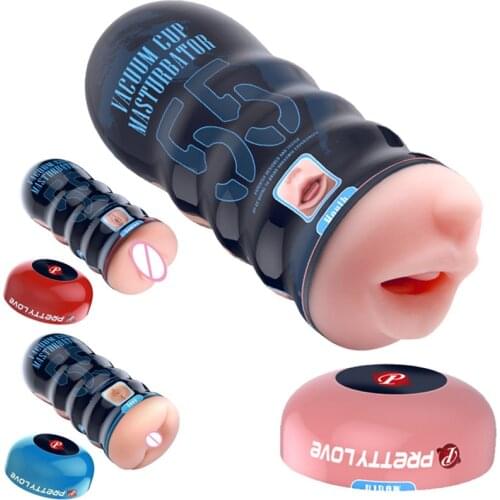 Anal Vaginal Mouth Male Masturbation Cup Realistic Pussy Adult Endurance Exercise Oral Sex Toys Vacuum Pocket Cup For Man Gay