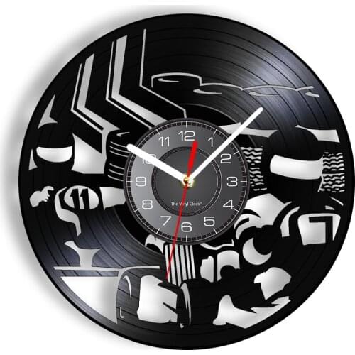 Automobile Race VInyl Record Wall Clock Car Racer Go-karting Car Competition Laser Cut Wall Watch Gift to Racers Interior Decor