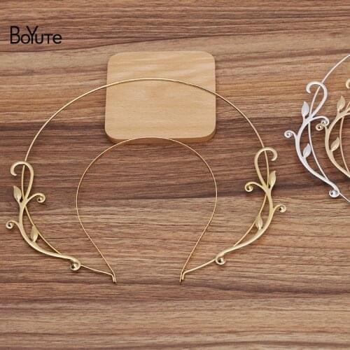 BoYuTe (2 Pieces/Lot) 210MM Metal Headband Crown Tiara Base Welding 125MM Vine Diy Hair Jewelry Accessories Materials