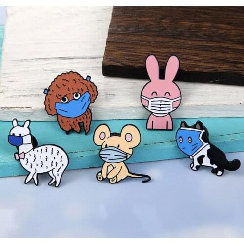 Animal Brooch Cute Dripping Oil Badge Bag Badge Brooch Enamel Lapel Pin Friends Denim Clothes Pin Broches Gift Enamel Pins