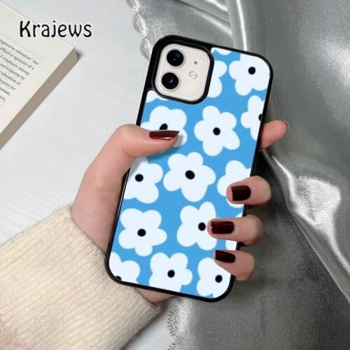 Krajews Flower coque Phone Case for iPhone 12 mini 5 6S 7 8 PLUS X XS XR 11 PRO MAX SE 2020 Back Cover Funda Shell
