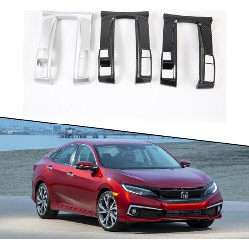 For Honda Civic 10 2016 2017 2018 2019 2020 Automatic Transmission Shift Boots Decoration Stickers Carbon Fiber Cover Gear Box