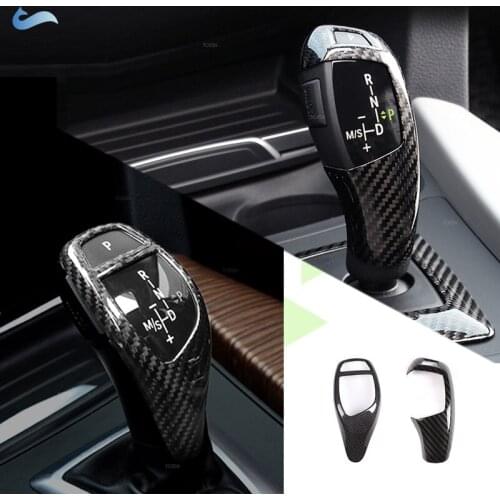 For BMW 1 2 3 4 5 Series F07 F10 F18 F20 F30 F31 F34 F15 F16 F25 F26 Carbon Fiber Car Gear Shift Gear Knob Head Frame Cover