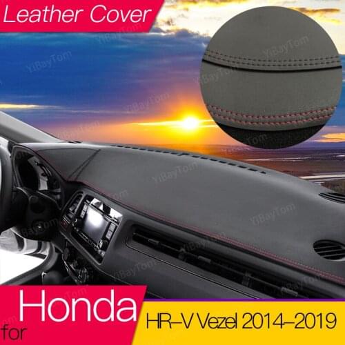 For Honda HR-V Vezel 2014-2019 HRV HR V Car Styling Leather Dash Mat Dashmat Dashboard Cover Sun Shade Dash Board Cover Carpet