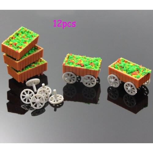 GY38 12pcs Model Floats Flowerbed Park Garden Railway Border Parterre model train 1:75 OO 1:50 O Scale railway modeling