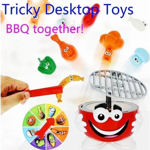 Barbeque Party Action and Reflex Game Set Kids BBQ Games Tricky Desktop Toys Grill Food Sale Pretend Play House Fun Toy