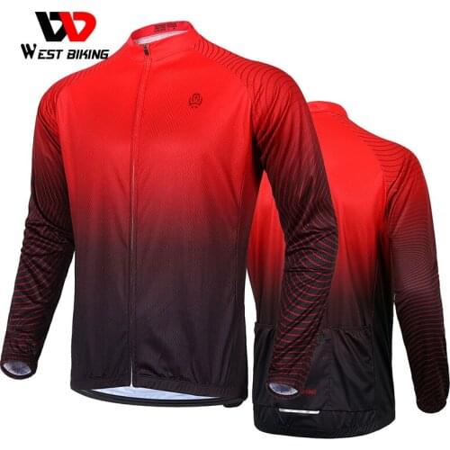 WEST BIKING Quality Cycling Jersey Mens Long Sleeve Shirt Pro Racing Bicycle Clothes Breathable Quick Drying Sports Bike Wear