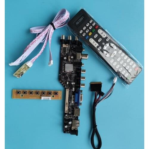 Kit For B140RW03 1600x900 HDMI-compatible DVB-T DVB-T2 controller board driver LED USB VGA AV TV remote panel monitor digital