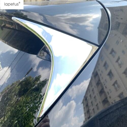 Lapetus Accessories Fit For Mazda CX-5 CX5 2012 - 2016 ABS Chrome Rear Tail Window Spoiler Triangle Molding Cover Kit Trim 2 Pcs
