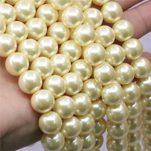 Cute/Romantic Beige Round Loose Beads 4/6/8/10/12/14mm Diy Bracelet/Necklace Jewelry Making Lady Emi-finished 15inch Y829