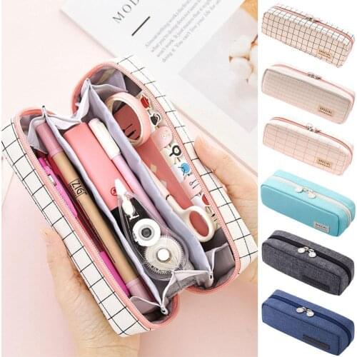 6 color multi-function double-layer cute pencil case For girls D2G8