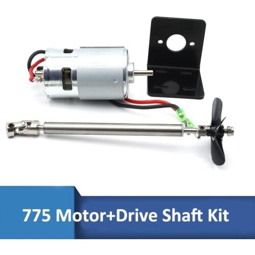 1Set Motor Kit D-Axis 775 Motor+Stainless Steel 10/15/20/25/30cm Drive Shaft+D50 Four-blade Propellers for RC Jet Boats Parts