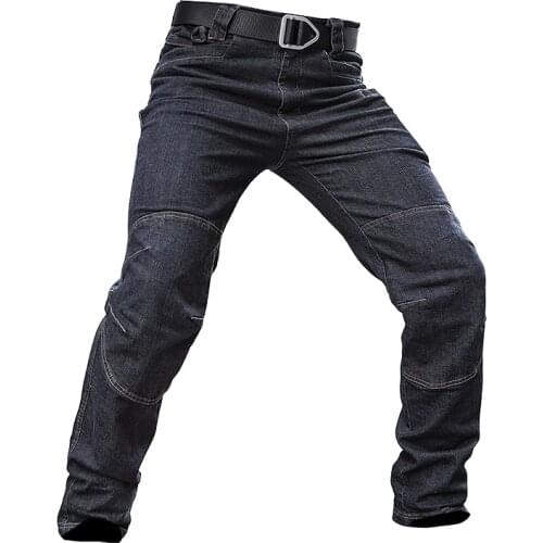 2020 New Army Combat Denim Jeans Men Wearable Special Force Flexible Military Jeans Tactical SWAT Multi Pocket Cotton Pants
