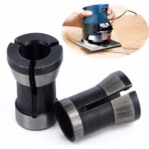 1 Pair High Precision Collet Chuck Set 6.35mm 8mm Engraving Trimming Machine Electric Router for Bakelite Milling Grinding