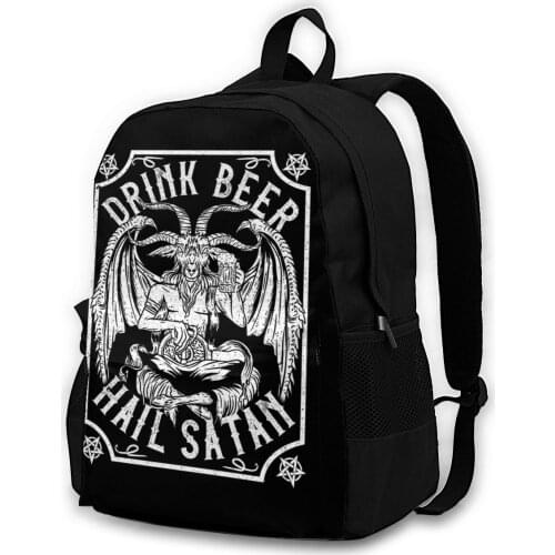 Drink Beer Hail Satan I Satanic Baphomet I Pentagram Occult Design Adult backpacks, leisure bags, backpacks,men women backpacks