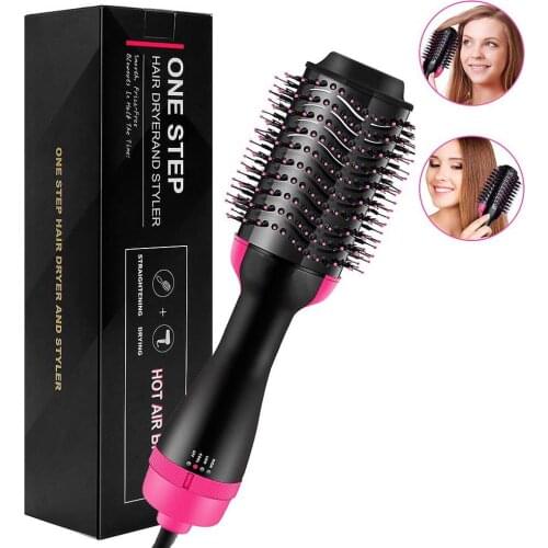 One Step Hair Straightening Brush Multifunctional Hair Straightener Comb Negative Ion Roller Blow Heating Dryer Styling Tools