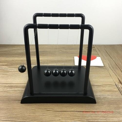 Pure Black NewtonS Cradle Excellent Teaching Model Newton Pendulum Funny Office Desk Accessories Collision Experiment Toy Gifts