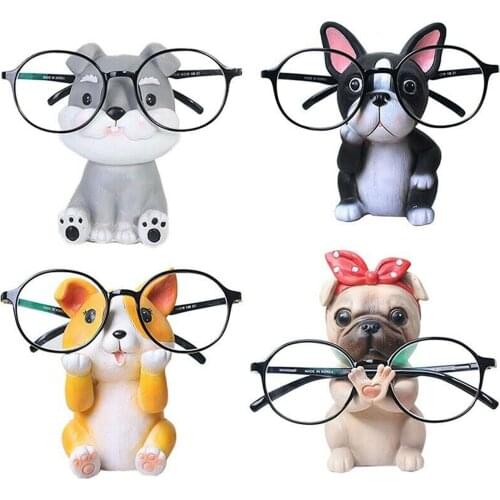 Puppy Dog Glasses Holder Stand Eyeglass Retainers Sunglasses Display Creative Cute Animal Design Gift Desktop Decoration #Y