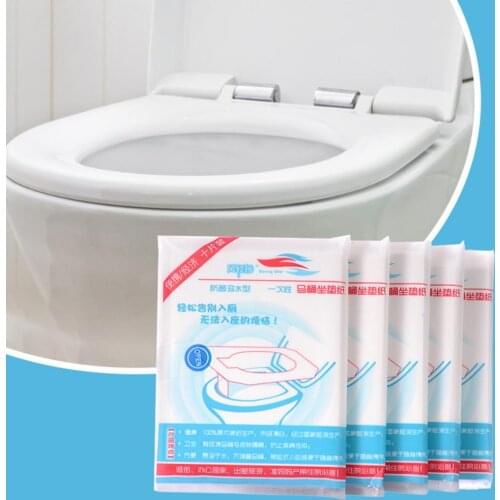 Portable Disposable Toilet Seat Cushion Waterproof Ba cteria-proof Toilet Seat Cushion Native Wood Pulp Toilet Seat Paper #DROH