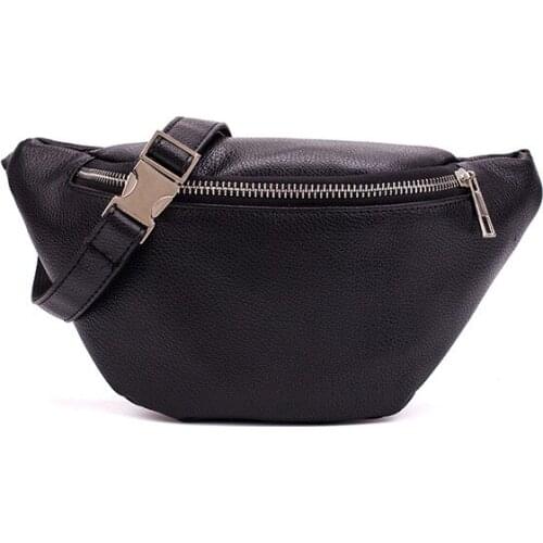 Women PU Leather Fanny Pack Female Black White Waist Bag Purse Ladies Mini Waistbag Girls Phone Pouch Chest Belt Bag 528
