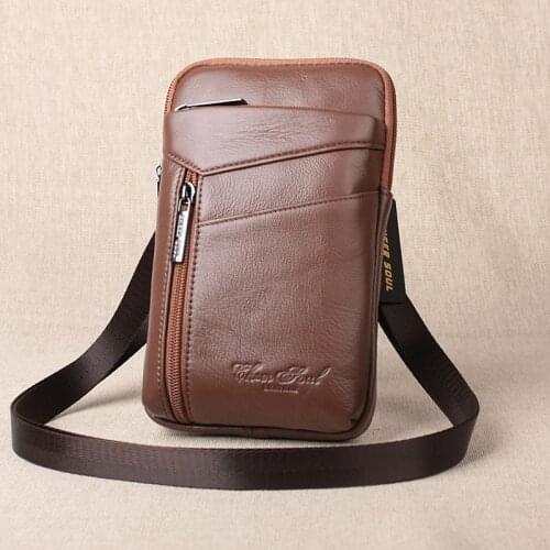 Genuine Leather Belt Waist Bags Small Fanny Pack Wallet Bag Men Travel Phone Pouch Shoulder Crossbody Bags For Male Coin Purse