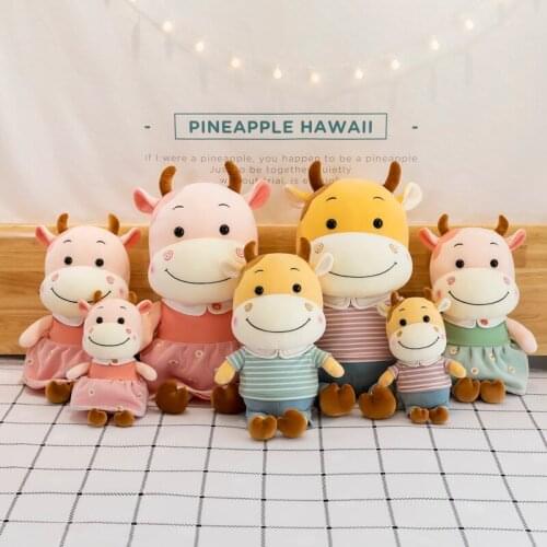 Factory Direct Sales Daisy Couple Cow Plush Toy Cow Year Mascot Doll Doll Birthday Gift Wholesale