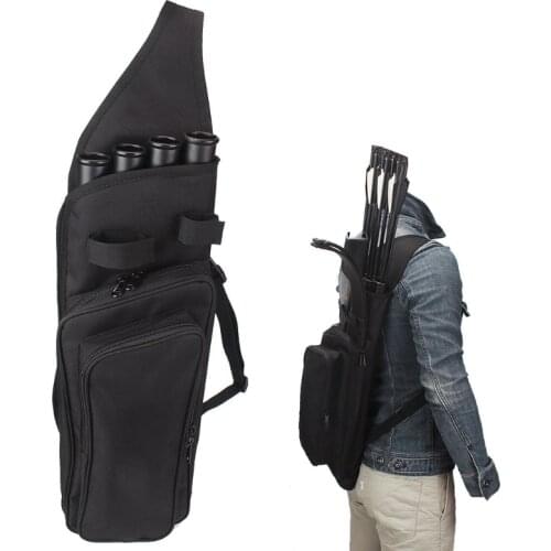 Arrow Quiver Adjustable Archery Bag Hunting Back Arrow Quiver Tube with Back Strap Archery Arrow Case Holder